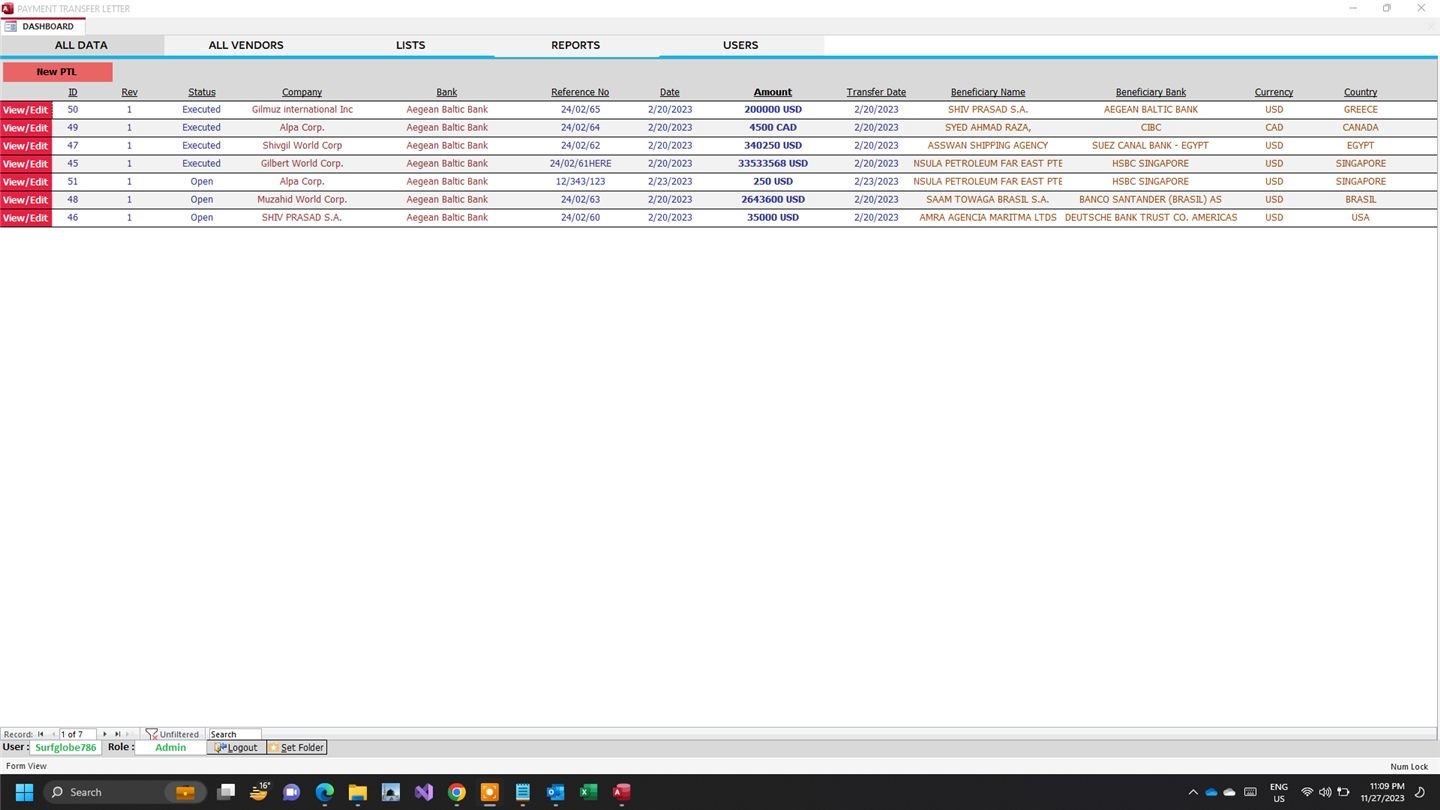 Dynamic Bank Payment Letter Generator